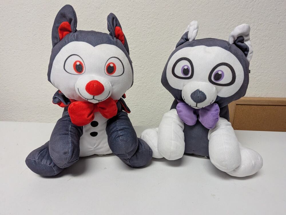 Halloween Vampire Dog & Skeleton Dog Plush set 10"
